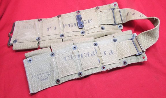  US WWII USMC M1923 Riflemans Cartridge Belt, Identified — image 6