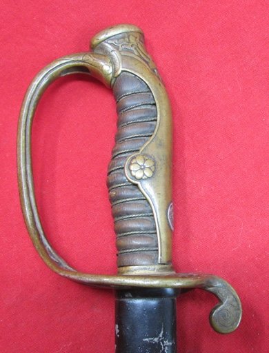  Japanese WWII Army Company Grade Officers Dress Sword, Family Mon — image 2