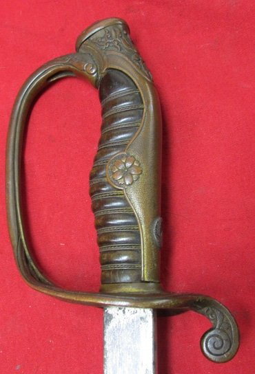  Japanese WWII Army Company Grade Officers Dress Sword, Family Mon, No Scabbard — image 2