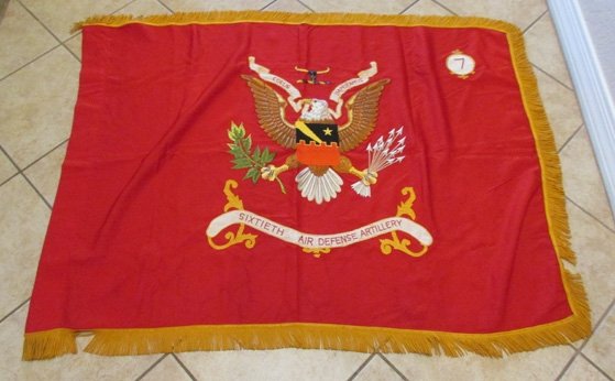 US Cold War Era, 60th Air Defense Artillery Regiment Battalion Color, 3x4'  Depot Tag — image 2