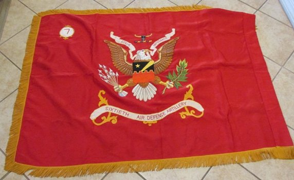  US Cold War Era, 60th Air Defense Artillery Regiment Battalion Color, 3x4'  Depot Tag — image 4