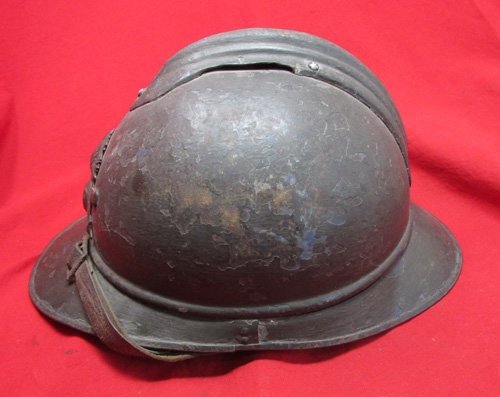 French WWI Adrian Pattern Artillery Helmet, Complete — image 4