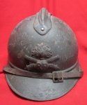 French WWI Adrian Pattern Artillery Helmet, Complete
