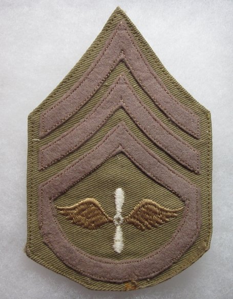 US WWI Air Service Sergeant 1st Class Chevron, Cotton — image 2