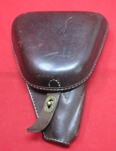 Japanese WWII Brown Leather Type 14 Holster & Original Spare Firing Pin — image 2