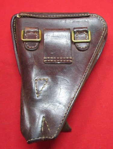 Japanese WWII Brown Leather Type 14 Holster & Original Spare Firing Pin — image 3