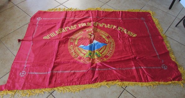 Soviet Post WWII Patriotic Unit Flag, 43 x 62 Inches — image 4