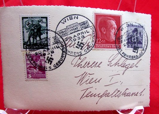 German WWII Photo Postcard, Vienna, Hitler's Birthday 1938 — image 3