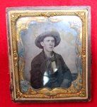 US Pre Civil War Ambrotype in Half Case, Partial ID, …