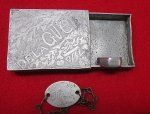 French WWI1 Trench Art Cigarette Box, ID Bracelet and Ring, …