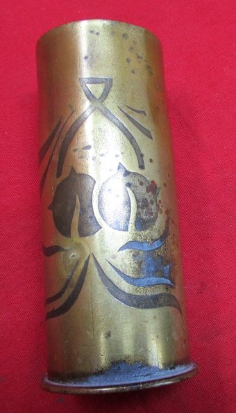 French WWI M1916 37 mm  Shell Casing, Trench Art, Kimball Collection — image 2