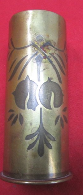French WWI M1916 37 mm  Shell Casing, Trench Art, Kimball Collection — image 3