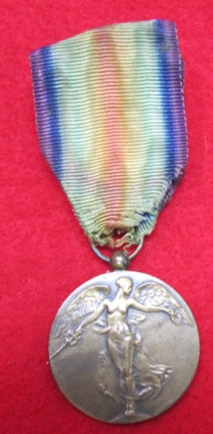 Belgian WWI Victory Medal & Ribbon, Official Type 1 — image 2