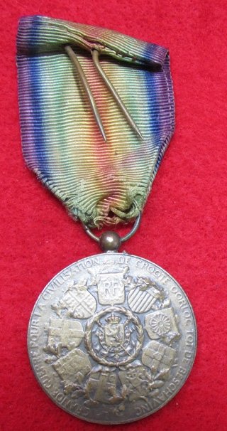 Belgian WWI Victory Medal & Ribbon, Official Type 1 — image 3