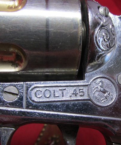 US 1950's Colt 1860 Army Toy Pistol &  Leather Holster, Hubley Mfg. — image 6