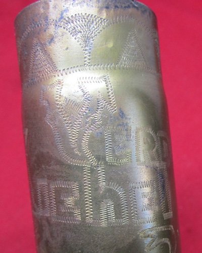 French WWI M1916 37 mm  Shell Casing, Trench Art, Kimball Collection — image 3
