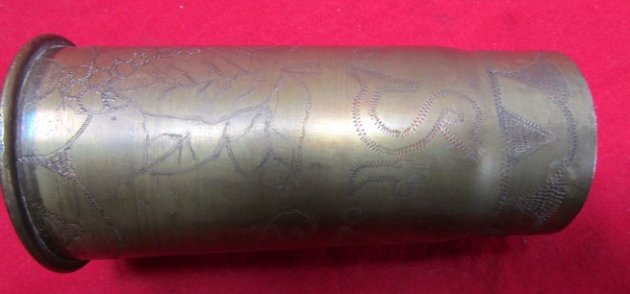 French WWI M1916 37 mm  Shell Casing, Trench Art, Kimball Collection — image 6