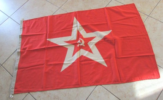 Soviet Cold War Navy Jack, 1990, Wool Bunting, 35 x 55 Inches — image 2