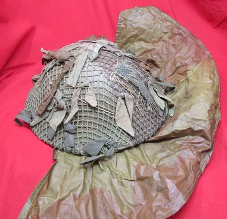 Canadian WWII Tommy Helmet, 1942 Camouflage Cover, Net & Scrim — image 4