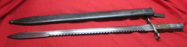 Swiss M1914 Pioneer Bayonet and Scabbard, Sawback, Elsener-Schwyz — image 3