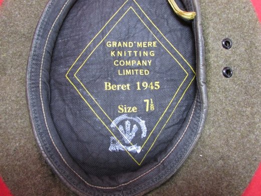 Canadian Army WWII Khaki Wool Beret, 1945 — image 2