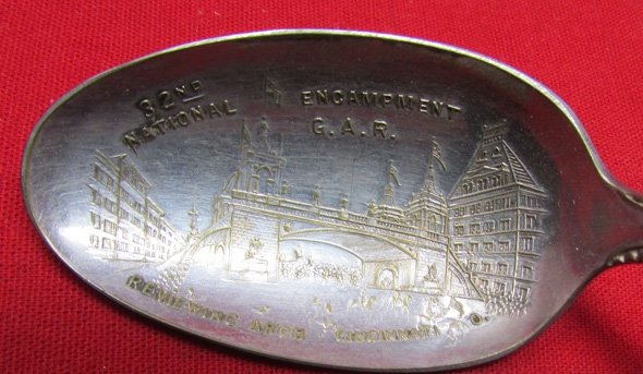 US Post Civil War, GAR Souvenir Spoon, 32nd Annual Encampment, Cincinnati 1898 — image 3