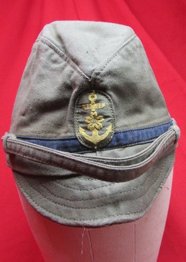 Japanese WWII Navy Landing Force Petty Officers Field Cap, Named — image 2