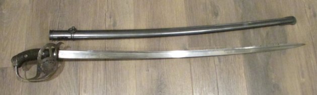 Argentine M1898 Cavalry Sword, German Mfg, Weyersburg, Matching — image 6