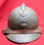 French WWII M1926 Adrian Helmet, Infantry, Complete Liner