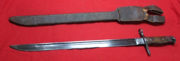Japanese WWII Type 30 Bayonet, Nagoya, Rubberized Scabbard — image 7