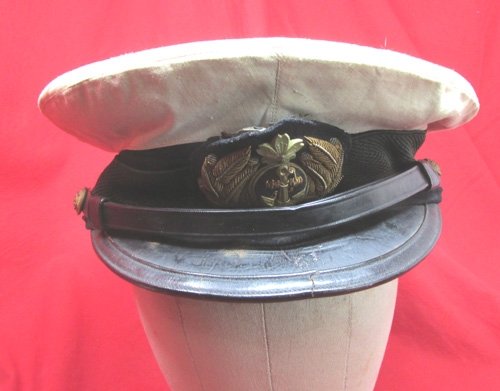 Japanese WWII Navy Officers White-Top Visor Hat — image 2