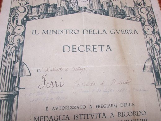 Italian WWI Framed Document & 7 Medal Grouping — image 6