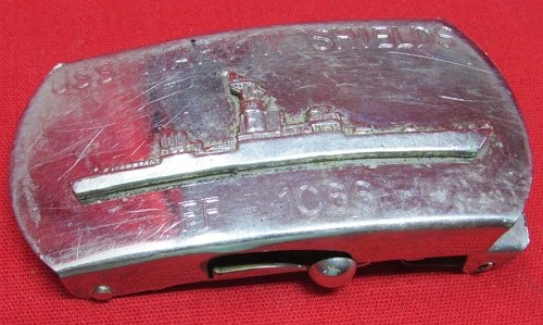 US Cold War Navy Trouser Buckle, USS Marvin Shields — image 4
