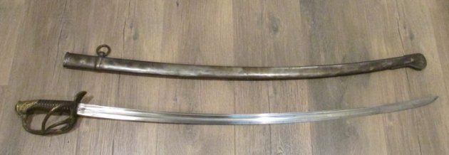 French M1883 Cavalry Officers Sword & Scabbard, Klingenthal Mfg. — image 5
