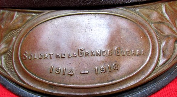 French WWI Adrian Infantry Helmet With Liner, Chinstrap & Veteran Visor Plate — image 4