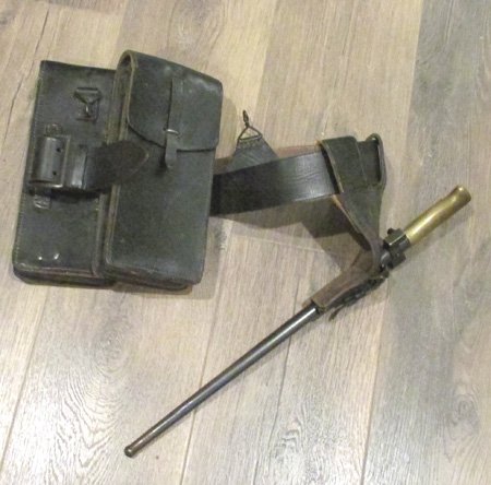 French WWII-Post WWII Lebel Bayonet, Pouch and Belt Rig — image 2