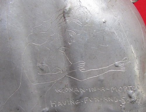 Italian WWII Large Capacity Aluminum Canteen, North Africa POW, Maggio 1943, Jane A. Kimball Collection — image 3