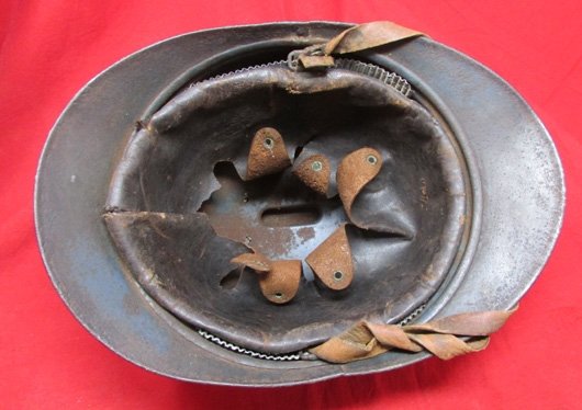 French WWI Adrian Pattern Artillery Helmet, Complete — image 5