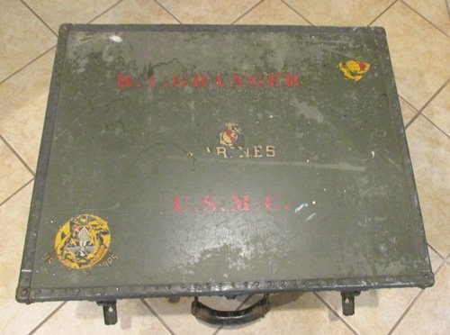  US WWII USMC Footlocker, Trunk, Identified Woman Marine — image 2