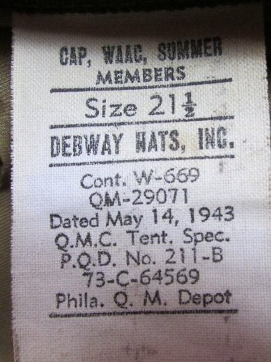  US WWII WAAC Woman's Enlisted Hobby Hat and Insignia, Identified — image 6