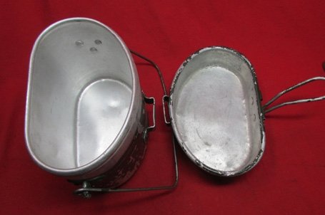  Italian WWII Soldiers Messkit, Olive Green Paint — image 4