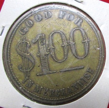  US 19th Century Pearce Arizona Mercantile Token, $1 — image 3