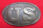 US Civil War Union Infantry Belt Buckle, 'Puppy Paw' Reverse