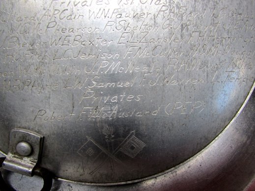  US WWI Trench Art Engraved Messkit, 114 F.S.BN, Radio Co. A. Roster & Locations, Kimball Collection — image 5