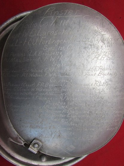  US WWI Trench Art Engraved Messkit, 114 F.S.BN, Radio Co. A. Roster & Locations, Kimball Collection — image 6
