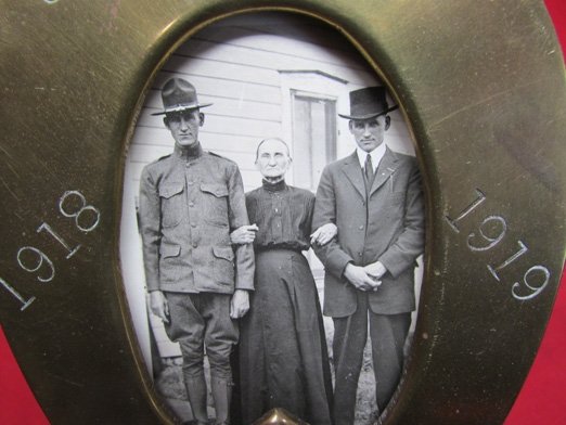  US WWI Trench Art Brass Picture Frame & Photo, Jane A. Kimball Collection — image 4