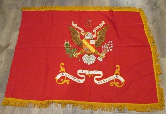  US Cold War Era, 13th Field Artillery Regimental Color, 3x4' Phil. QM Depot Tag — image 2