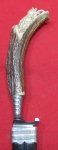 German Stag Handled Hunting Knife, Carved Grip