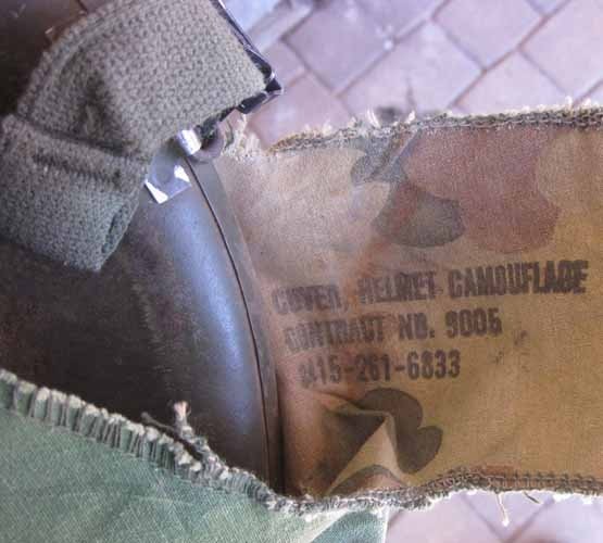  US Vietnam War GI Steel Airborne Helmet, 1965 Contract Helmet Cover — image 4