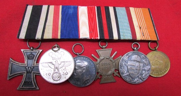  German WWI, WWII 6 Place Medal Bar, Olympic Medal, Some Assembly Required — image 2
